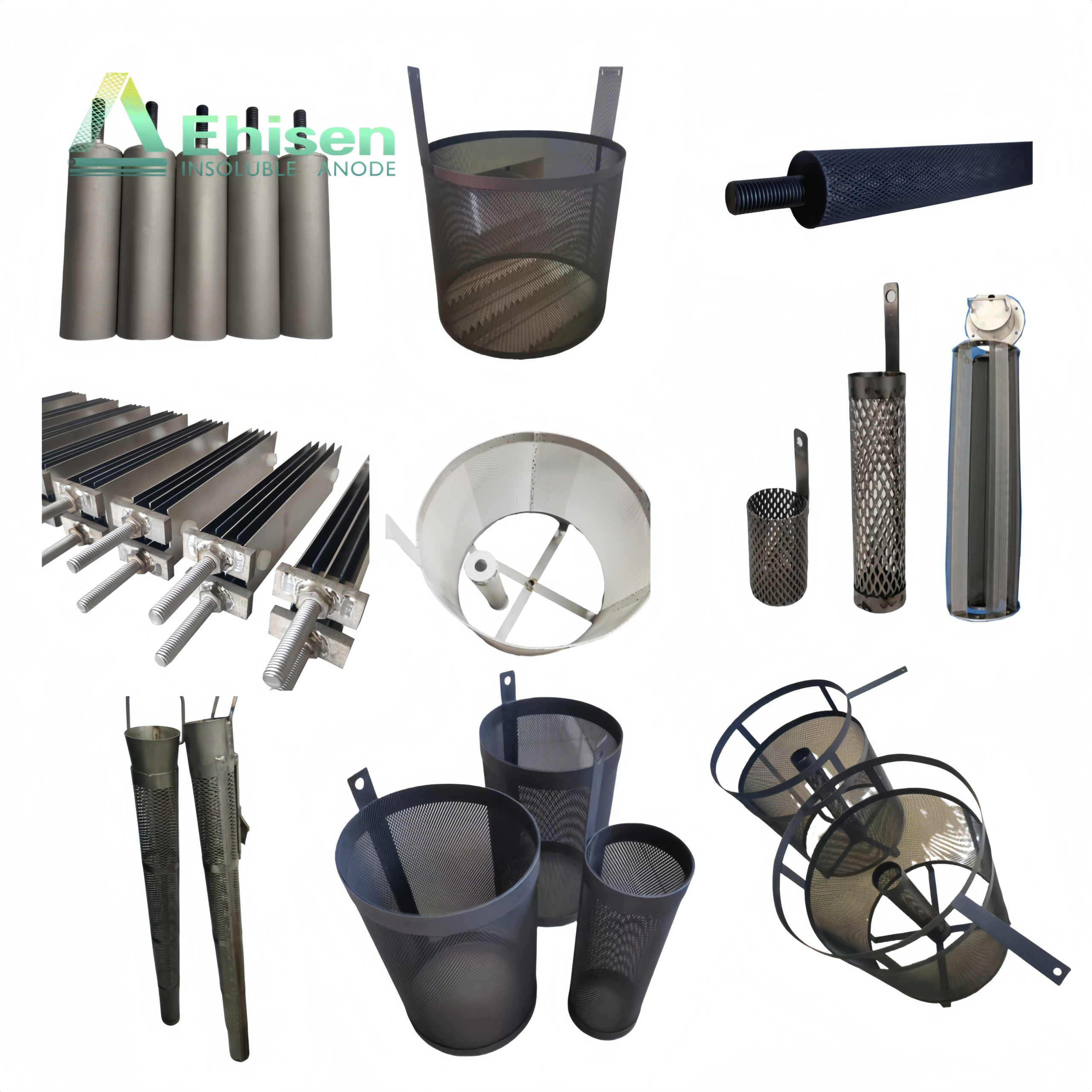 Titanium anode baskets are durable, corrosion-resistant carriers for metal chips and pellets in plating tanks.