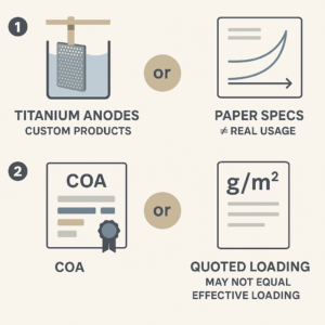 Real operating conditions and effective coating loading matter more than paper specifications when selecting titanium anodes.