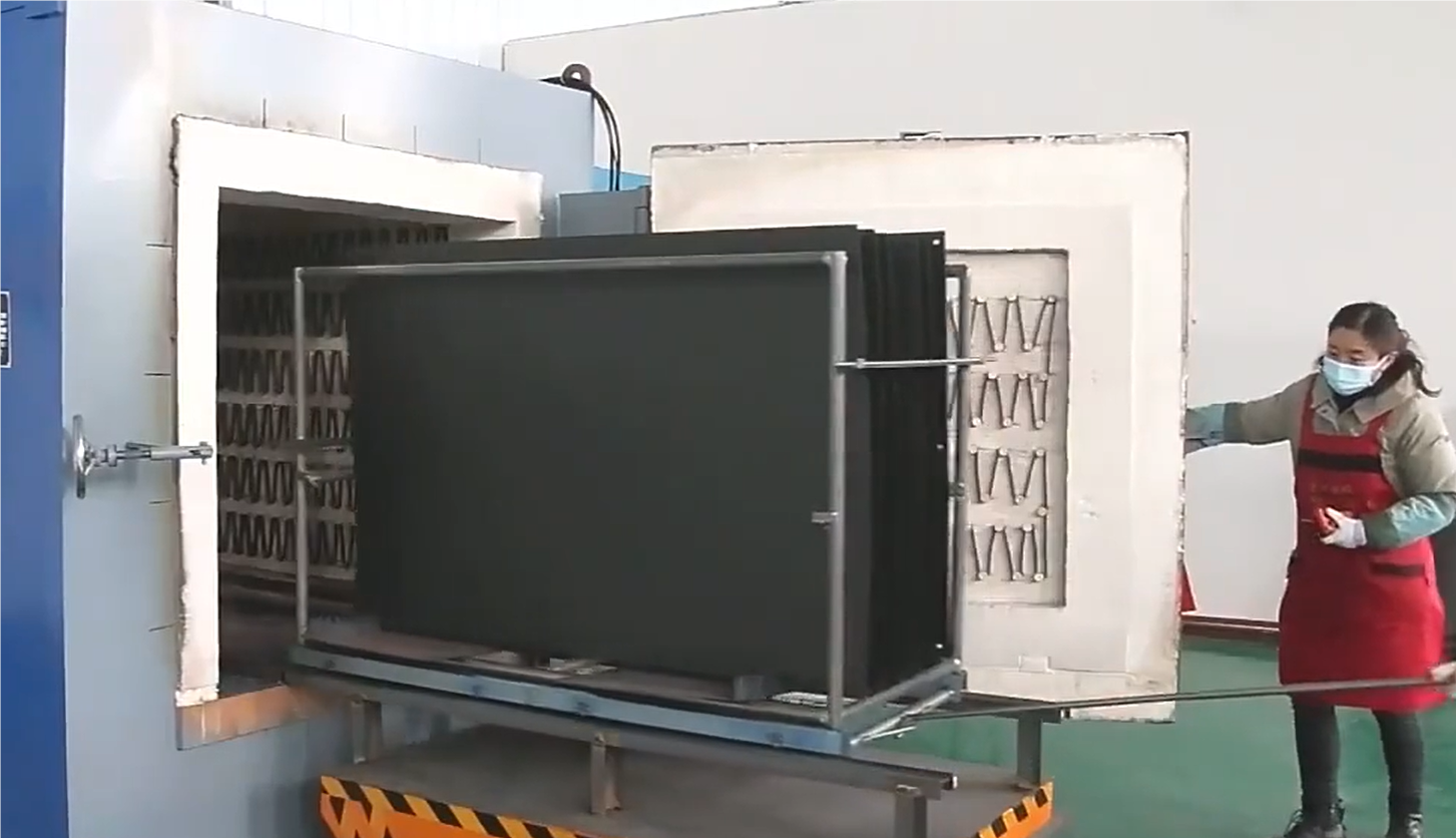 Tubular and rod MMO titanium anodes during coating furnace production