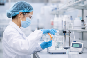 Precise electrolyte preparation under controlled temperature and safety protocols is essential for reliable accelerated lifetime testing of titanium anodes.