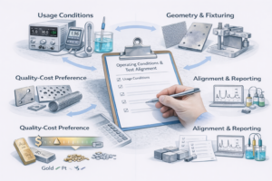 Real factory workflow showing how operating conditions, electrode geometry, quality–cost targets, and test alignment are collected before producing titanium anodes. This process helps ensure correct MMO or precious-metal coating selection, stable performance, and reliable service life in electrochemical systems.