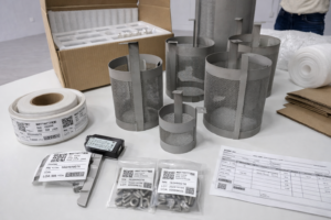Real-world packing and kitting of custom metal mesh components in China, including foam protection, labeling, and export-ready preparation to control cost and lead time.