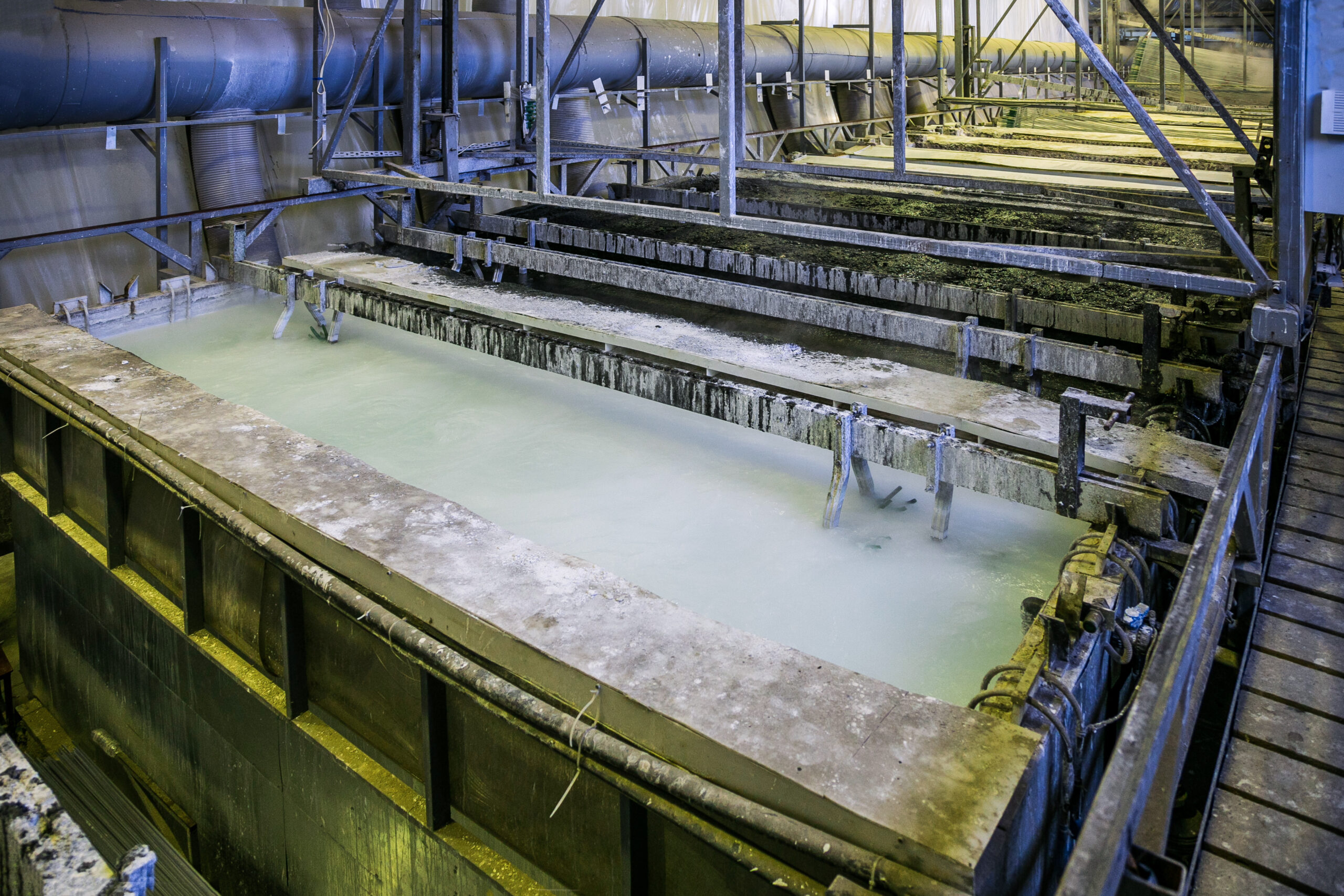 Insoluble titanium anodes operating in a nickel and chrome electroplating production line