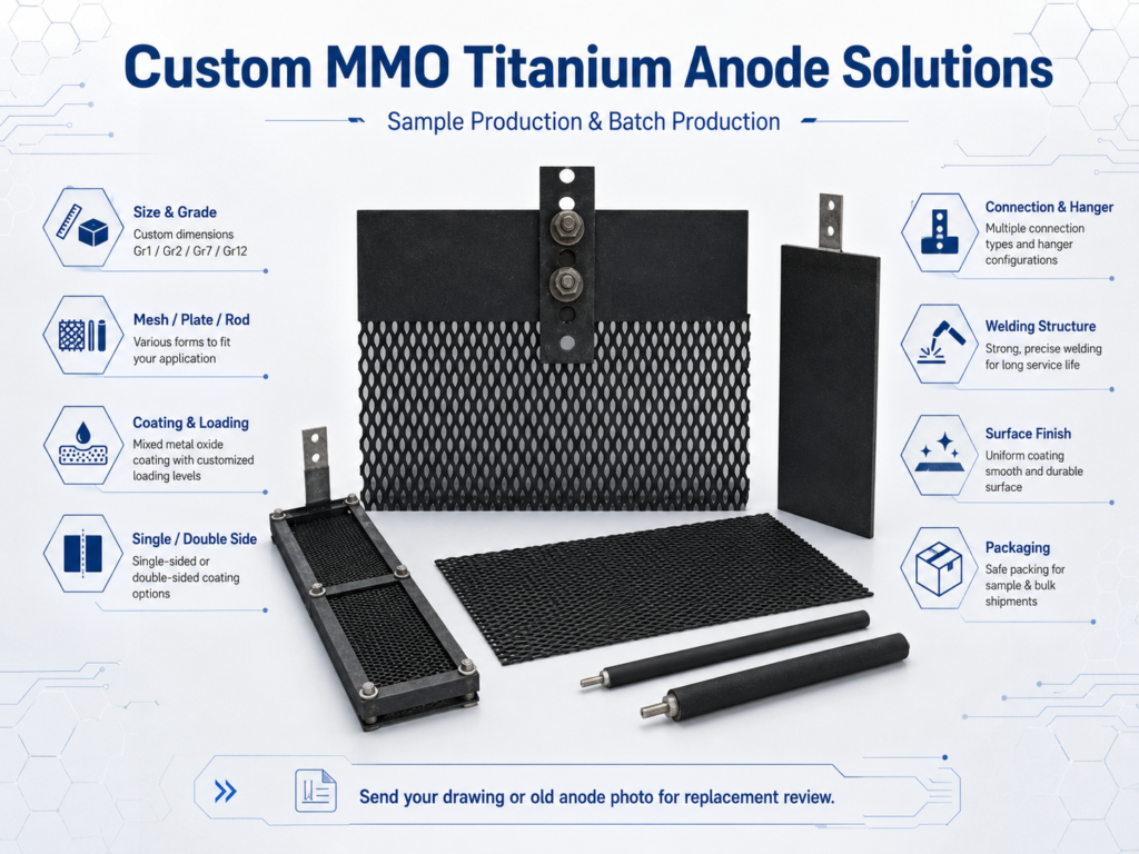 custom insoluble anode for electroplating