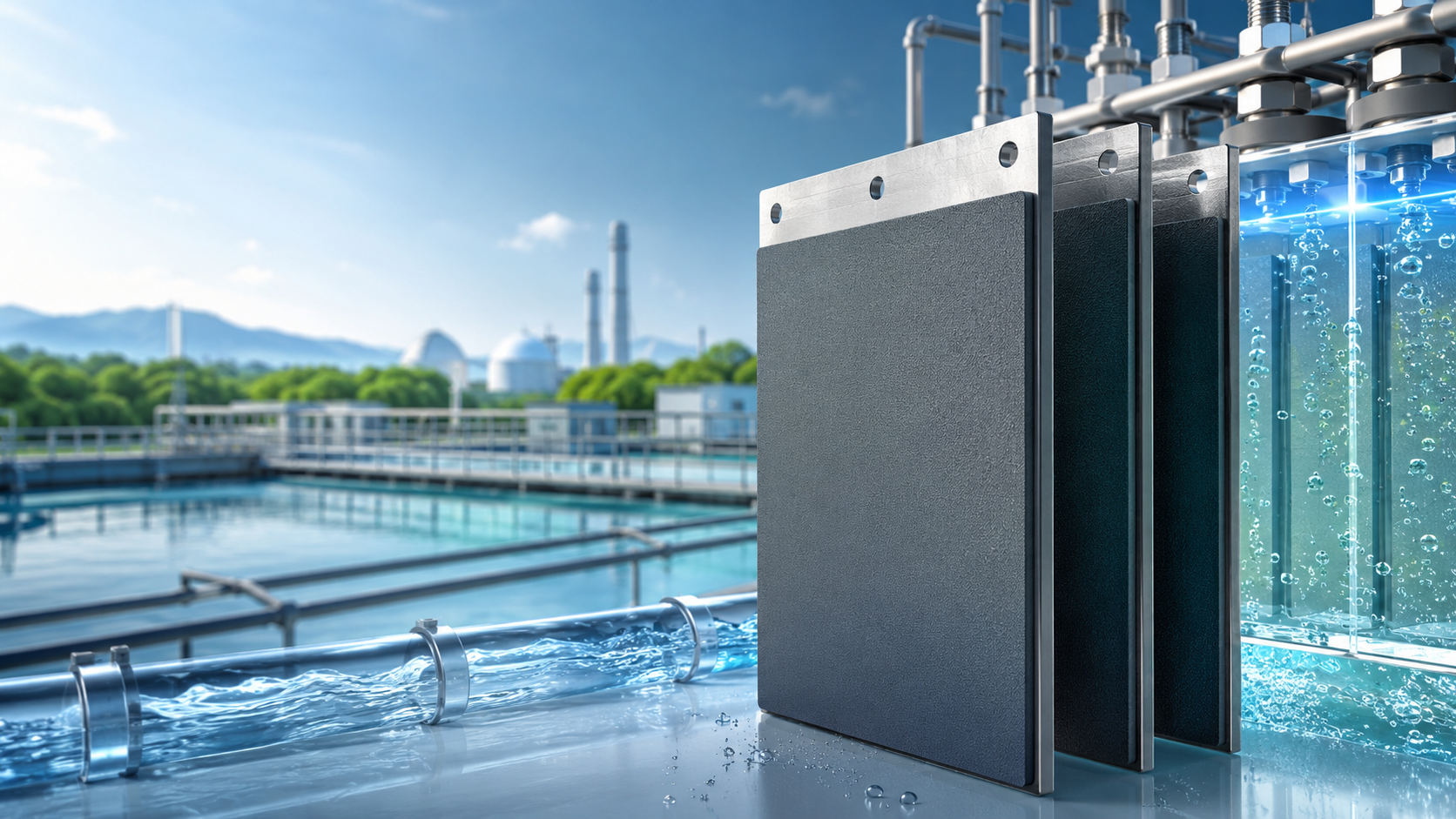 Platinized titanium plate electrode for pool and spa disinfection cells
