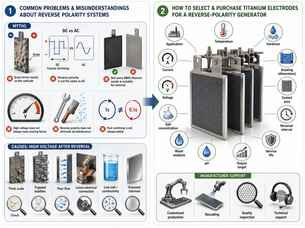 Common problems and solutions for reverse polarity sodium hypochlorite generators